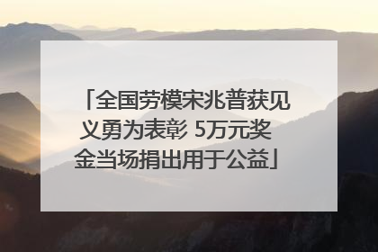 全国劳模宋兆普获见义勇为表彰 5万元奖金当场捐出用于公益