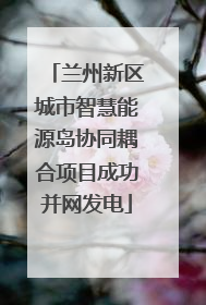 兰州新区城市智慧能源岛协同耦合项目成功并网发电