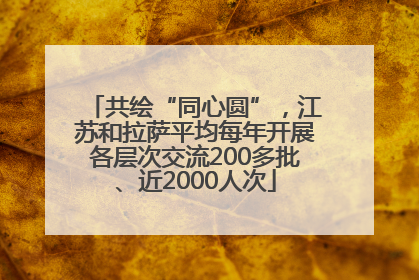 共绘“同心圆”，江苏和拉萨平均每年开展各层次交流200多批、近2000人次