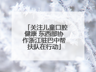 关注儿童口腔健康 东西部协作浙江驻巴中帮扶队在行动