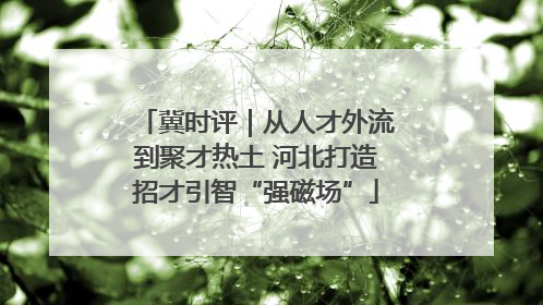 冀时评｜从人才外流到聚才热土 河北打造招才引智“强磁场”