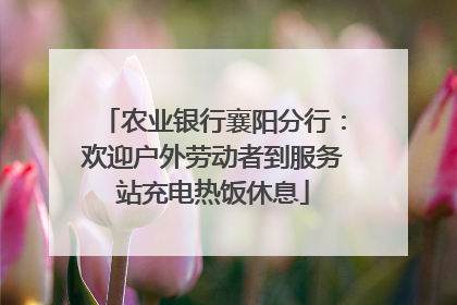 农业银行襄阳分行：欢迎户外劳动者到服务站充电热饭休息