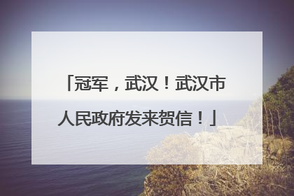 冠军，武汉！武汉市人民政府发来贺信！