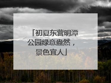 初夏东营明潭公园绿意盎然，景色宜人