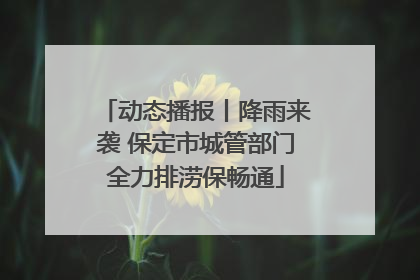 动态播报丨降雨来袭 保定市城管部门全力排涝保畅通