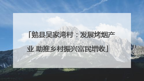 勉县吴家湾村：发展烤烟产业 助推乡村振兴富民增收