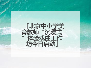 北京中小学美育教师“沉浸式”体验戏曲工作坊今日启动