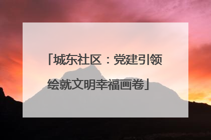 城东社区：党建引领绘就文明幸福画卷