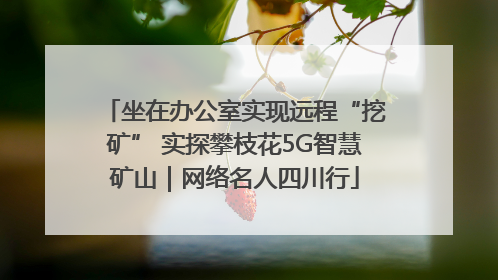 坐在办公室实现远程“挖矿” 实探攀枝花5G智慧矿山｜网络名人四川行