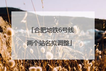 合肥地铁6号线两个站名拟调整
