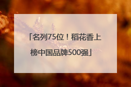 名列75位！稻花香上榜中国品牌500强