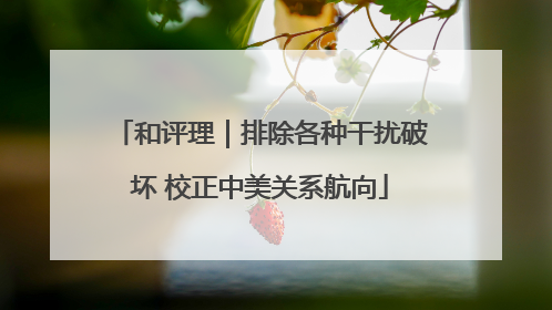 和评理｜排除各种干扰破坏 校正中美关系航向