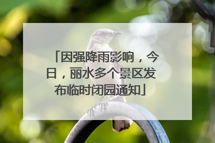因强降雨影响，今日，丽水多个景区发布临时闭园通知