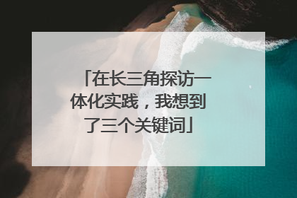 在长三角探访一体化实践，我想到了三个关键词