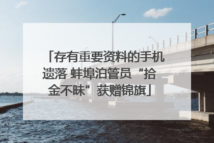 存有重要资料的手机遗落 蚌埠泊管员“拾金不昧”获赠锦旗