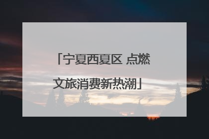宁夏西夏区 点燃文旅消费新热潮