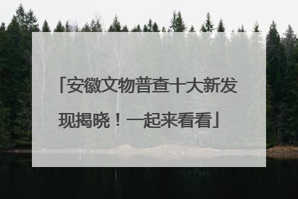 安徽文物普查十大新发现揭晓！一起来看看