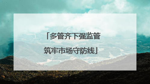 多管齐下强监管 筑牢市场守防线