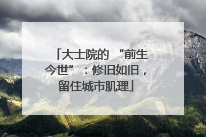 大士院的 “前生今世”：修旧如旧，留住城市肌理