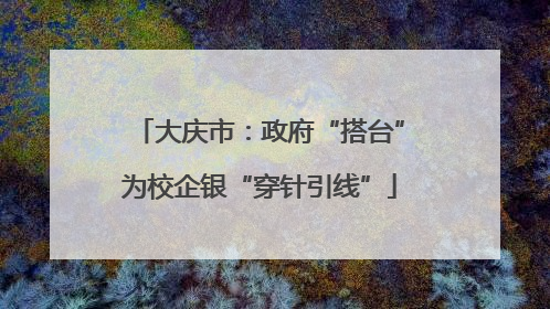 大庆市：政府“搭台”为校企银“穿针引线”