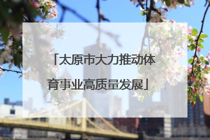 太原市大力推动体育事业高质量发展