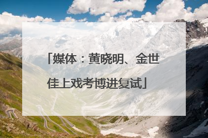 媒体：黄晓明、金世佳上戏考博进复试
