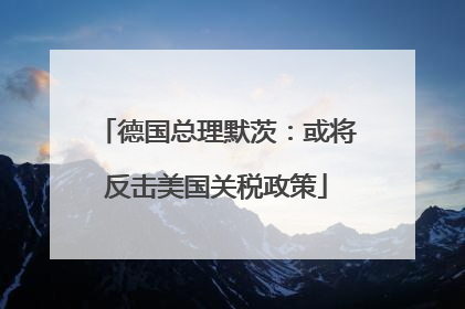 德国总理默茨：或将反击美国关税政策