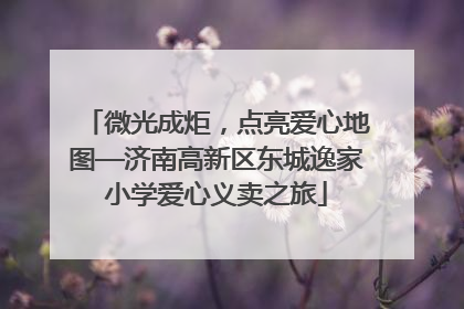 微光成炬，点亮爱心地图—济南高新区东城逸家小学爱心义卖之旅