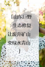 山东巨野：生态修复让废弃矿山变绿水青山
