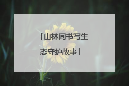 山林间书写生态守护故事