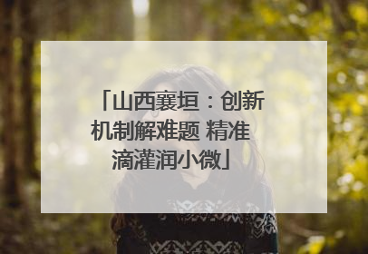 山西襄垣：创新机制解难题 精准滴灌润小微