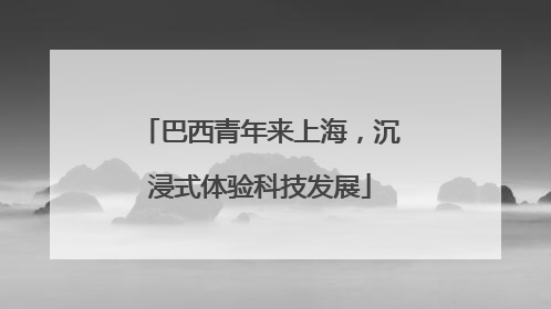 巴西青年来上海，沉浸式体验科技发展