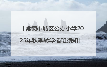 常德市城区公办小学2025年秋季转学插班须知