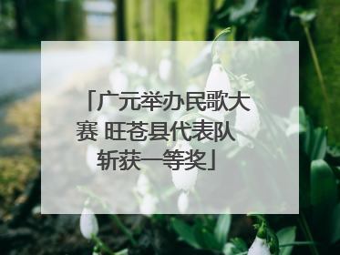 广元举办民歌大赛 旺苍县代表队斩获一等奖