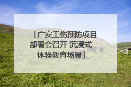 广安工伤预防项目部署会召开 沉浸式体验教育场景