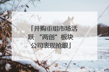 并购重组市场活跃 “两创”板块公司表现抢眼