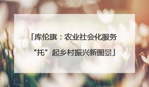 库伦旗：农业社会化服务“托”起乡村振兴新图景