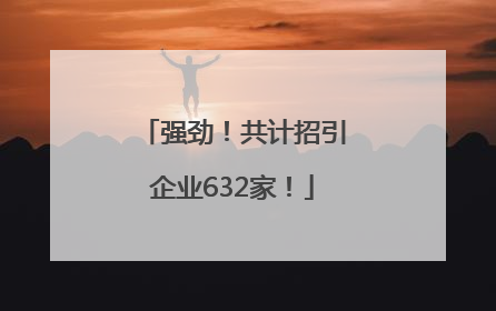 强劲！共计招引企业632家！