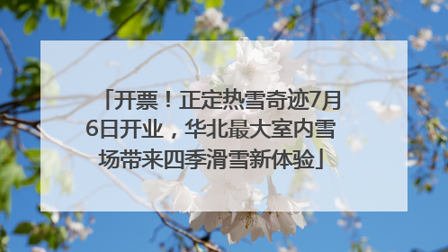开票！正定热雪奇迹7月6日开业，华北最大室内雪场带来四季滑雪新体验