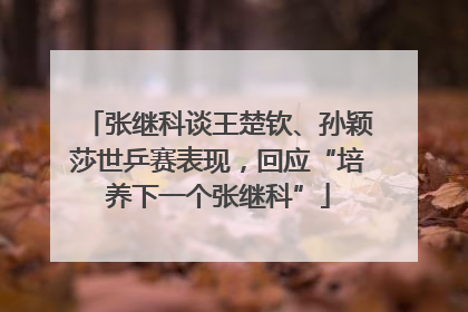 张继科谈王楚钦、孙颖莎世乒赛表现，回应“培养下一个张继科”