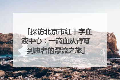 探访北京市红十字血液中心：一滴血从臂弯到患者的漂流之旅
