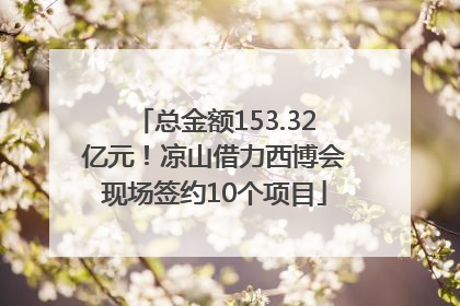 总金额153.32亿元！凉山借力西博会现场签约10个项目