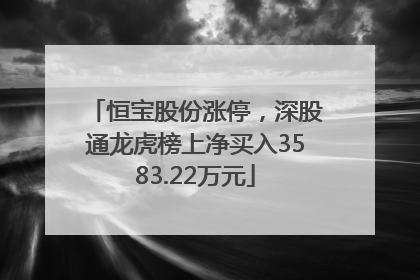 恒宝股份涨停，深股通龙虎榜上净买入3583.22万元