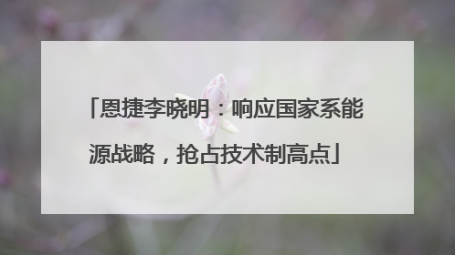 恩捷李晓明：响应国家系能源战略，抢占技术制高点