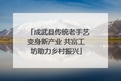 成武县传统老手艺变身新产业 共富工坊助力乡村振兴