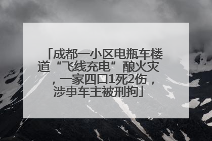 成都一小区电瓶车楼道“飞线充电”酿火灾，一家四口1死2伤，涉事车主被刑拘
