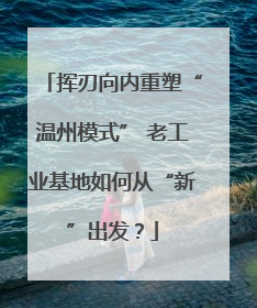 挥刃向内重塑“温州模式” 老工业基地如何从“新”出发？