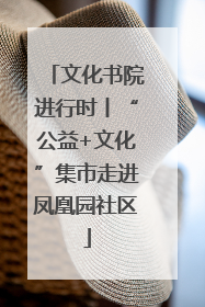 文化书院进行时丨“公益+文化”集市走进凤凰园社区