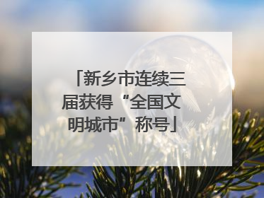 新乡市连续三届获得“全国文明城市”称号