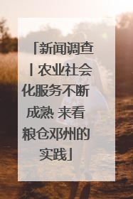 新闻调查丨农业社会化服务不断成熟 来看粮仓邓州的实践